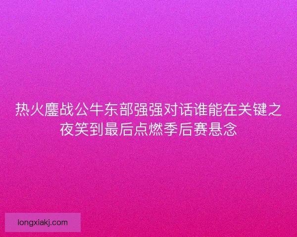 热火鏖战公牛东部强强对话谁能在关键之夜笑到最后点燃季后赛悬念
